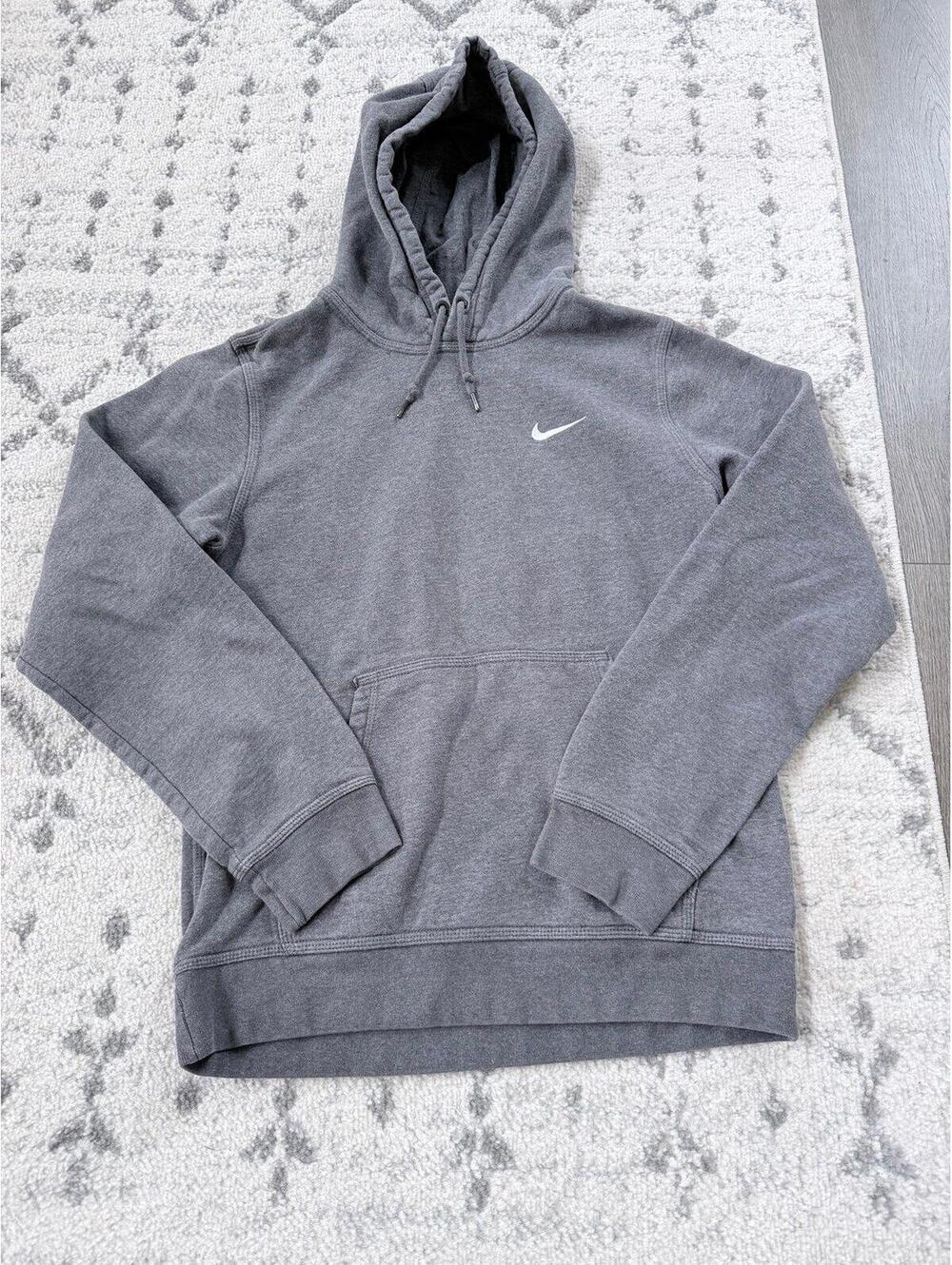 Nike Gray Pullover Hoodie Fleece Lined Sweatshirt
